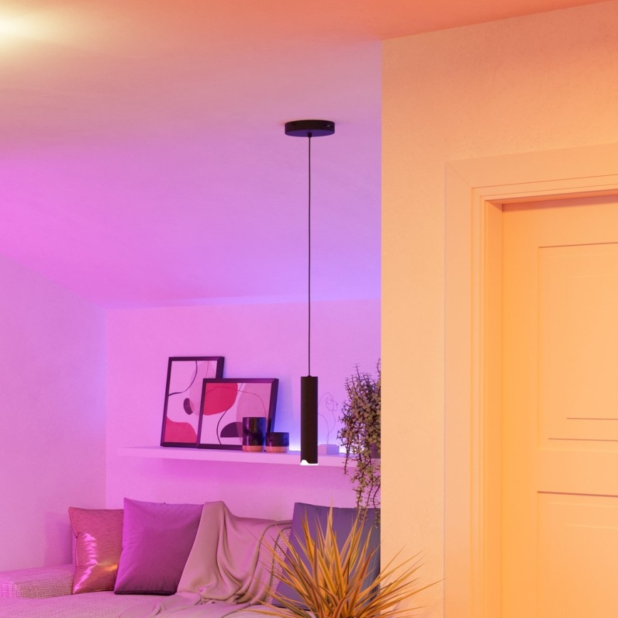 Eglo - LED RGBW Κρεμαστό φωτιστικό οροφής ντιμαριζόμενο LED/3,7W/230V 2700-6500K μαύρο