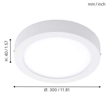 Eglo - Ρυθμιζόμενο φωτιστικό οροφής LED RGBW FUEVA-C LED/21W/230V Διάμετρος 30 cm