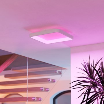 Eglo - LED RGBW ρυθμιζόμενο φωτιστικό οροφής LED/20W/230V 2700-6500K 35x35 cm λευκό