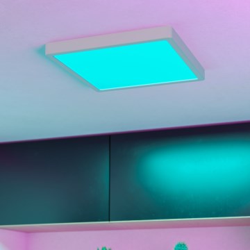 Eglo - LED RGBW Ρυθμιζόμενο φωτιστικό οροφής για μπάνιο LED/13,5W/230V 2700-6500K 29,5x29,5 cm IP44 λευκό