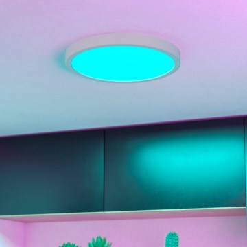 Eglo - LED RGBW Ρυθμιζόμενο φωτιστικό οροφής για μπάνιο LED/14,3W/230V 2700-6500K Ø 27,8 cm IP44 λευκό