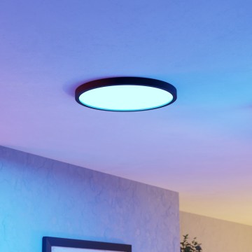 Eglo - LED RGBW ρυθμιζόμενο φωτιστικό οροφής για μπάνιο LED/17,5W/230V 2700-6500K Ø 38,9 εκ. IP44 μαύρο