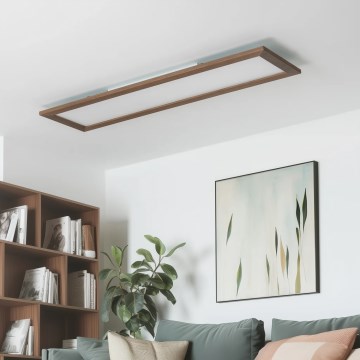 Eglo - LED RGBW Ρυθμιζόμενο πάνελ SALOBRENA-C WOOD LED/31W/230V 2700-6500K 34x124 εκ. σκούρο καφέ + τηλεχειριστήριο