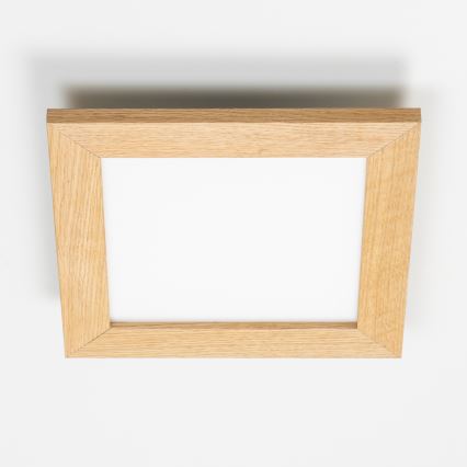Eglo - LED RGBW Ρυθμιζόμενο επιφανειακό πάνελ SALOBRENA-C WOOD LED/16W/230V 2700-6500K 34x34 cm καφέ + τηλεχειριστήριο