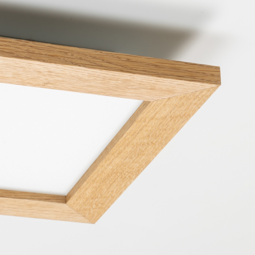 Eglo - LED RGBW Ρυθμιζόμενο επιφανειακό πάνελ SALOBRENA-C WOOD LED/16W/230V 2700-6500K 34x34 cm καφέ + τηλεχειριστήριο