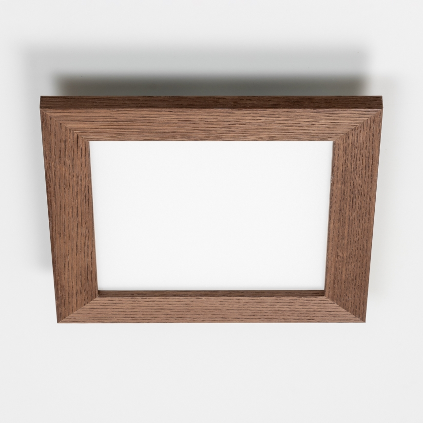 Eglo - Επιφανειακό ρυθμιζόμενο πάνελ LED RGBW SALOBRENA-C WOOD LED/16W/230V 2700-6500K 34x34 cm σκούρο καφέ + τηλεχειριστήριο