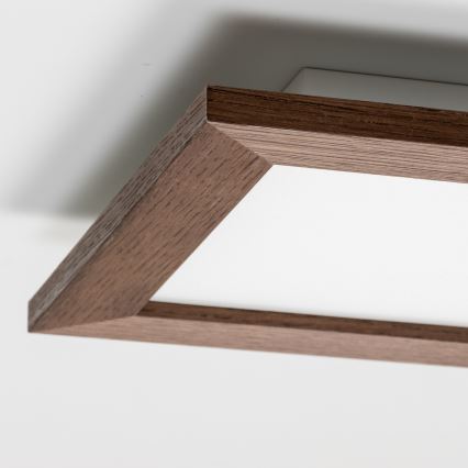 Eglo - Επιφανειακό ρυθμιζόμενο πάνελ LED RGBW SALOBRENA-C WOOD LED/16W/230V 2700-6500K 34x34 cm σκούρο καφέ + τηλεχειριστήριο