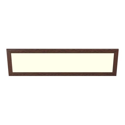 Eglo - Ρυθμιζόμενο LED RGBW επιφανειακό πάνελ οροφής SALOBRENA-C WOOD LED/34W/230V 2700–6500K 34x124 cm σκούρο καφέ + τηλεχειριστήριο