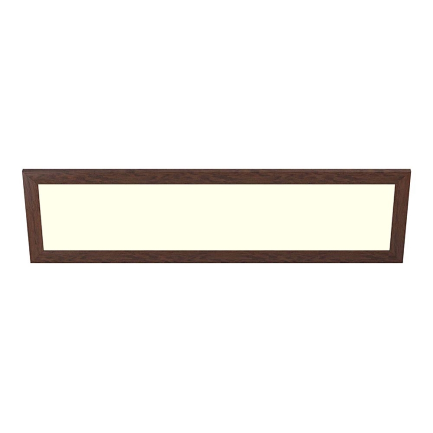 Eglo - Ρυθμιζόμενο LED RGBW επιφανειακό πάνελ οροφής SALOBRENA-C WOOD LED/34W/230V 2700–6500K 34x124 cm σκούρο καφέ + τηλεχειριστήριο