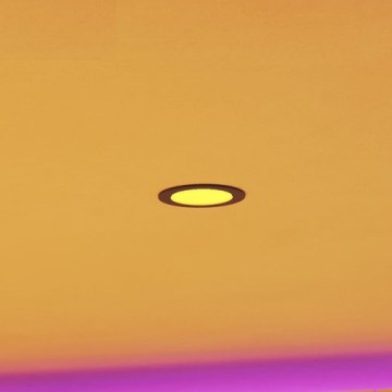 Eglo - LED RGBW ρυθμιζόμενο εντοιχισμένο φωτιστικό μπάνιου LED/5W/230V 2700-6500K Ø 12 cm IP44 μαύρο