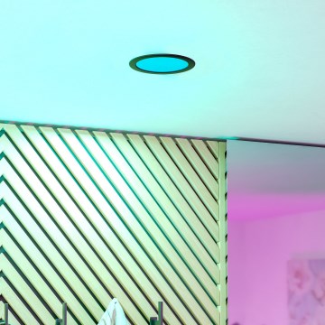 Eglo - LED RGBW Ρυθμιζόμενο εντοιχισμένο φωτιστικό οροφής για μπάνιο LED/9,5W/230V 2700-6500K Ø 16,8 cm IP44 μαύρο