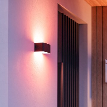 Eglo - LED RGBW ρυθμιζόμενο εξωτερικό επιτοίχιο φωτιστικό LED/10W/230V 2700-6500K IP55 μαύρο