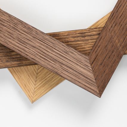 Eglo - LED RGBW Ρυθμιζόμενο φωτιστικό οροφής SALOBRENA-C WOOD LED/34W/230V 2700-6500K 64x64 cm καφέ + τηλεχειριστήριο