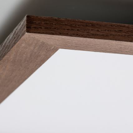 Eglo - LED RGBW Ρυθμιζόμενο φωτιστικό οροφής SALOBRENA-C WOOD LED/34W/230V 2700-6500K 64x64 εκ. σκούρο καφέ + τηλεχειριστήριο