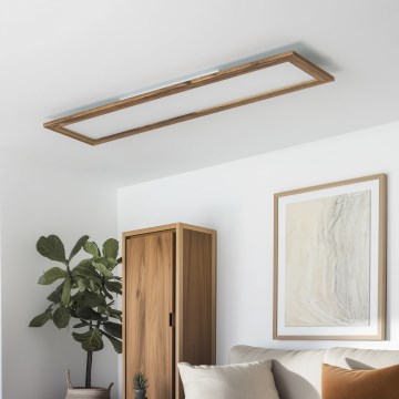 Eglo - LED RGBW Πάνελ dimming SALOBRENA-C WOOD LED/31W/230V 2700-6500K 34x124 cm καφέ + τηλεχειριστήριο