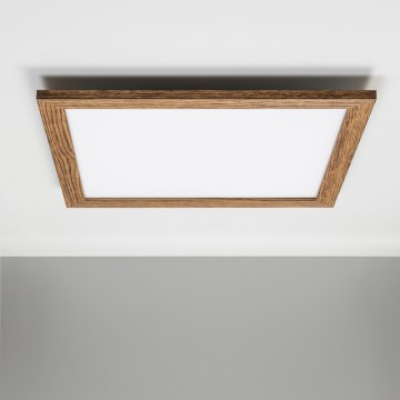 Eglo - LED RGBW Πλαφονιέρα οροφής ντιμαριζόμενη SALOBRENA-C WOOD LED/30,5W/230V 2700-6500K 64x64 cm καφέ + τηλεχειριστήριο