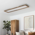 Eglo - LED RGBW Ρυθμιζόμενο πάνελ οροφής/εσοχής SALOBRENA-C WOOD LED/34W/230V 2700-6500K 34x124 εκ. καφέ + τηλεχειριστήριο