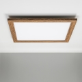 Eglo - LED RGBW Ρυθμιζόμενο φωτιστικό οροφής SALOBRENA-C WOOD LED/30,5W/230V 2700-6500K 64x64 εκ. καφέ + τηλεχειριστήριο