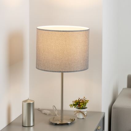 Eglo - LED Επιτραπέζιο φωτιστικό TUNJA 1xE27/60W/230V 38,5 εκ. ματ χρώμιο/γκρι