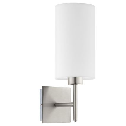 Eglo - LED Επιτοίχιο φωτιστικό TUNJA 1xE27/60W/230V ματ χρώμιο/λευκό