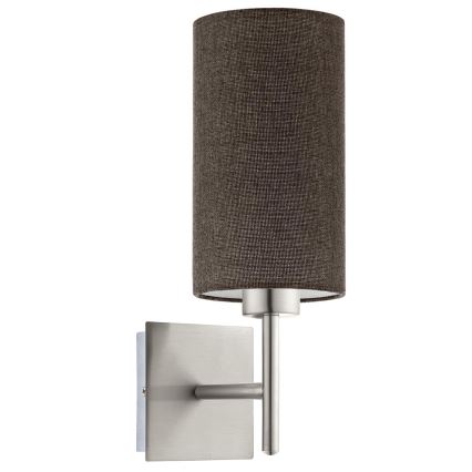 Eglo - LED Επιτοίχιο φωτιστικό TUNJA 1xE27/60W/230V ματ χρώμιο/καφέ