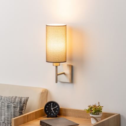 Eglo - LED Επιτοίχιο φωτιστικό TUNJA 1xE27/60W/230V ματ χρώμιο/καφέ