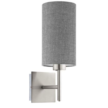 Eglo - LED Επιτοίχιο φωτιστικό TUNJA 1xE27/60W/230V ματ χρώμιο/γκρι