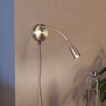 Eglo - LED εύκαμπτο επιτοίχιο φωτιστικό με USB LED/3,8W/230V ματ χρώμιο