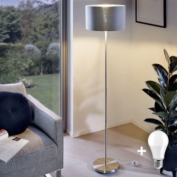 Eglo - LED  Επιδαπέδιο φωτιστικό TUNJA 1xE27/60W/230V ματ χρώμιο/γκρι