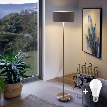 Eglo - LED  Επιδαπέδιο φωτιστικό TUNJA 1xE27/60W/230V ματ χρώμιο/καφέ