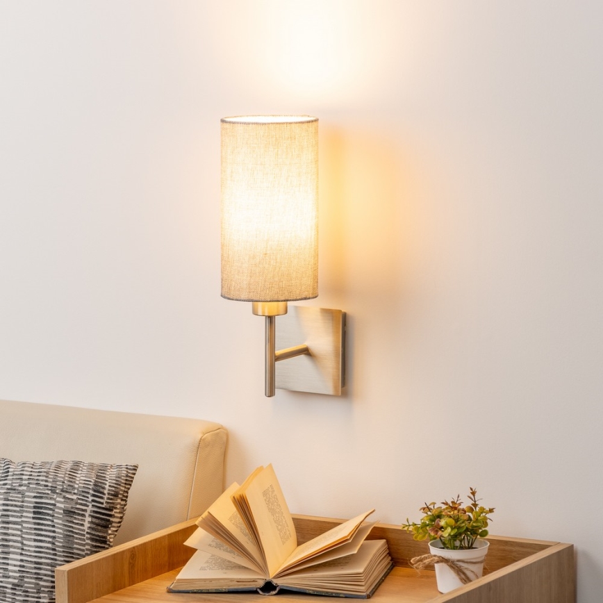 Eglo - LED Επιτοίχιο φωτιστικό TUNJA 1xE27/60W/230V ματ χρώμιο/γκρι