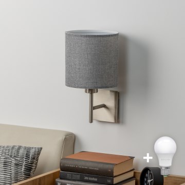 Eglo - LED Επιτοίχιο φωτιστικό TUNJA 1xE27/60W/230V ματ χρώμιο/γκρι