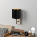 Eglo - LED Επιτοίχιο φωτιστικό TUNJA 1xE27/60W/230V ματ χρώμιο/μαύρο