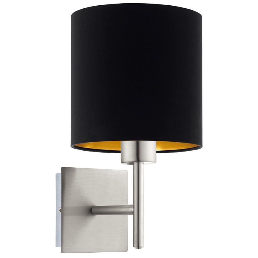 Eglo - LED Επιτοίχιο φωτιστικό TUNJA 1xE27/60W/230V ματ χρώμιο/μαύρο