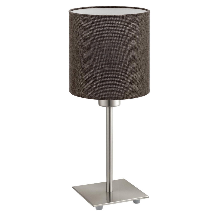 Eglo - LED Επιτραπέζιο φωτιστικό TUNJA 1xE27/60W/230V 26,5 εκ. ματ χρώμιο/καφέ