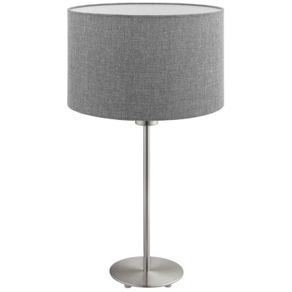 Eglo - LED Επιτραπέζιο φωτιστικό TUNJA 1xE27/60W/230V 38,5 εκ. ματ χρώμιο/γκρι