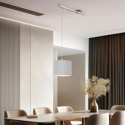 Eglo - LED  Κρεμαστό φωτιστικό οροφής CALCENA 1xE27/60W/230V ματ χρώμιο/λευκό