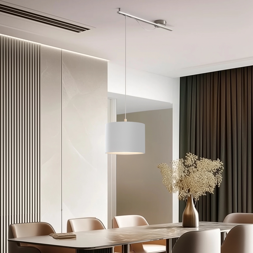 Eglo - LED  Κρεμαστό φωτιστικό οροφής CALCENA 1xE27/60W/230V ματ χρώμιο/λευκό