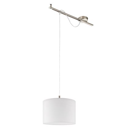 Eglo - LED  Κρεμαστό φωτιστικό οροφής CALCENA 1xE27/60W/230V ματ χρώμιο/λευκό
