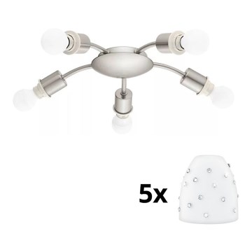 Eglo - LED Οροφωτιστικό MY CHOICE 5xE14/4W/230V ματ χρώμιο/λευκό