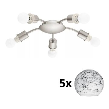 Eglo - LED Οροφωτιστικό MY CHOICE 5xE14/4W/230V ματ χρώμιο/λευκό/μαύρο