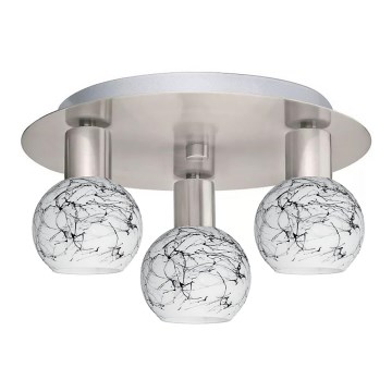 Eglo - LED Οροφής φωτιστικό MY CHOICE 3xE14/4W/230V ματ χρώμιο/λευκό/μαύρο