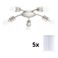 Eglo - LED Οροφωτιστικό MY CHOICE 5xE14/4W/230V ματ χρώμιο/λευκό