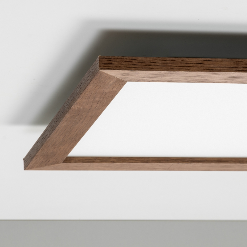 Eglo - LED Πλαφονιέρα οροφής ντιμαριζόμενη POZZALLO WOOD LED/21W/230V 2700-6500K 49,5x49,5 cm σκούρο καφέ + τηλεχειριστήριο