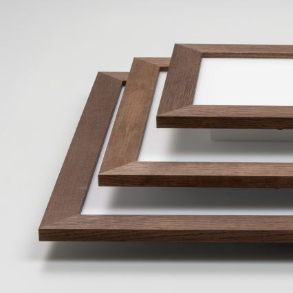 Eglo - LED Πλαφονιέρα οροφής ντιμαριζόμενη POZZALLO WOOD LED/21W/230V 2700-6500K 49,5x49,5 cm σκούρο καφέ + τηλεχειριστήριο