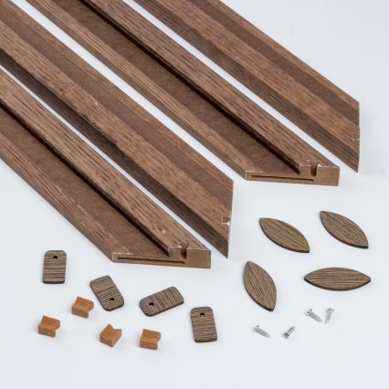 Eglo - LED Πλαφονιέρα οροφής ντιμαριζόμενη POZZALLO WOOD LED/21W/230V 2700-6500K 49,5x49,5 cm σκούρο καφέ + τηλεχειριστήριο