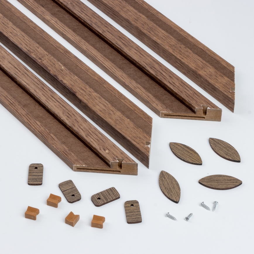 Eglo - LED Πλαφονιέρα οροφής ντιμαριζόμενη POZZALLO WOOD LED/21W/230V 2700-6500K 49,5x49,5 cm σκούρο καφέ + τηλεχειριστήριο