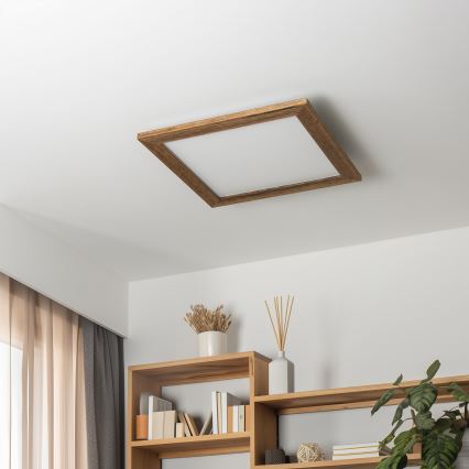 Eglo - LED Πλαφονιέρα οροφής ντιμαριζόμενη SALOBRENA 2 WOOD LED/25W/230V 4000K 49,5x49,5 cm καφέ