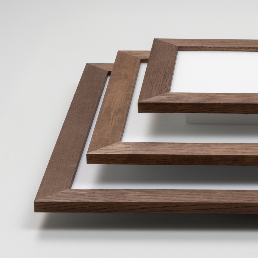 Eglo - LED Πλαφονιέρα οροφής ντιμαριζόμενη SALOBRENA 2 WOOD LED/25W/230V 4000K 49,5x49,5 cm σκούρο καφέ