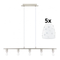 Eglo - LED Πολύφωτο με καλώδιο MY CHOICE 5xE14/4W/230V ματ χρώμιο/λευκό